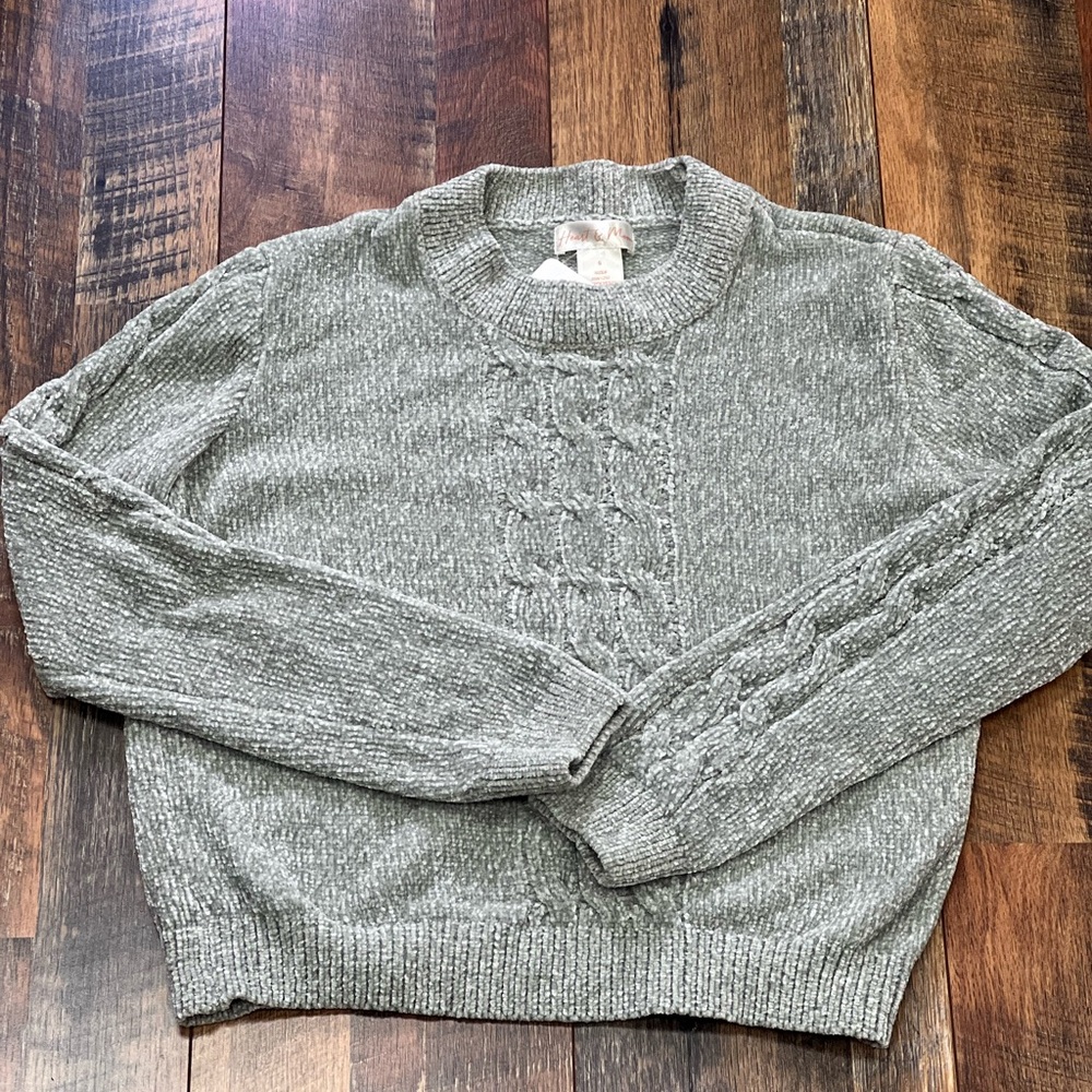 Green Cable Knit Sweater